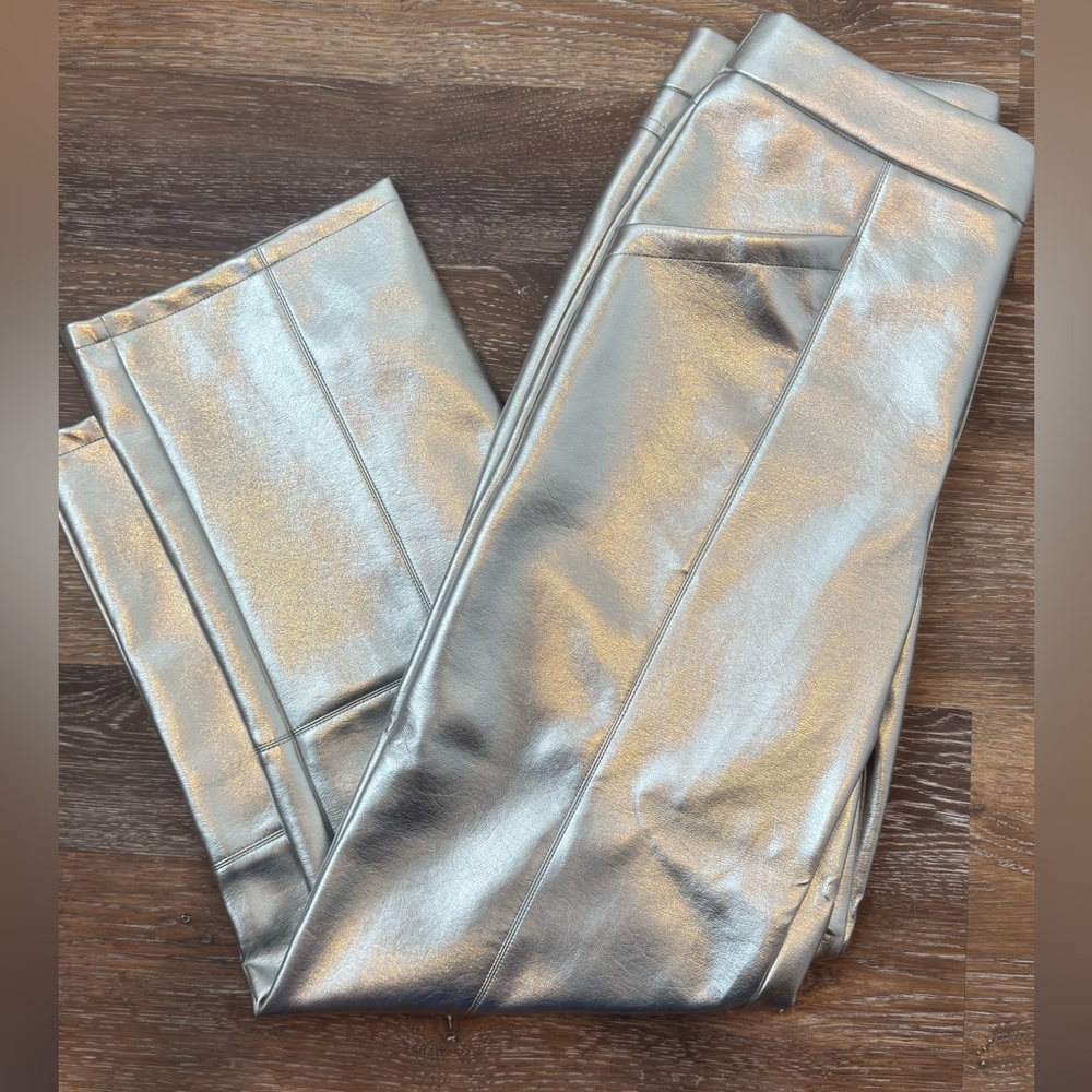 Avec Les Filles Metallic Silver Pants
